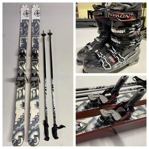 K2 Twin Tip Skis, Look Pivot Bindings, K2 alum. poles, and Salomon RS80 Boots!